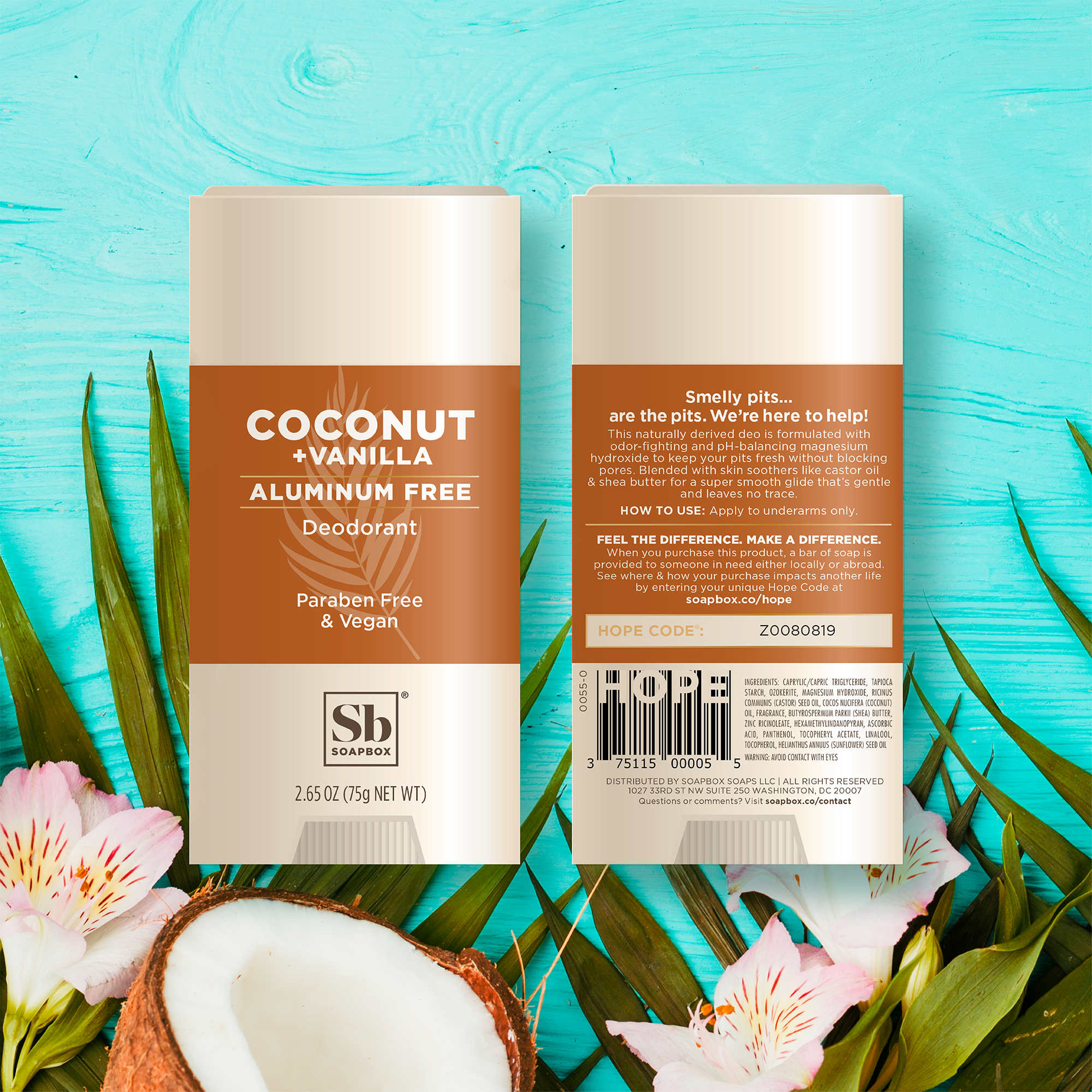 Coconut + Vanilla Aluminum Free Deodorant