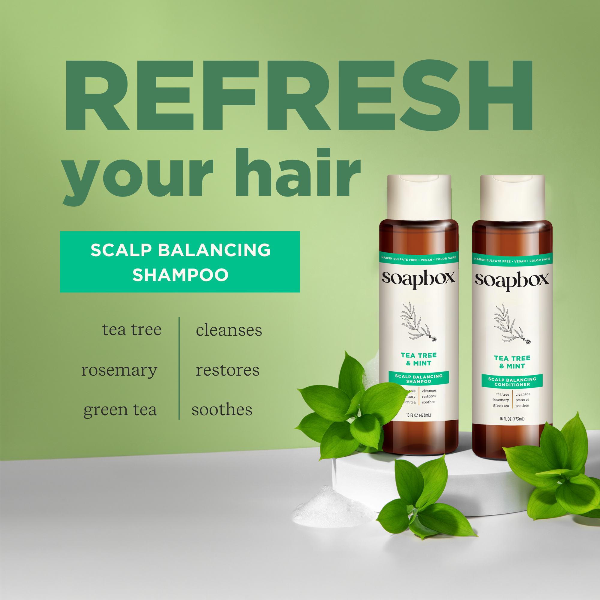 Tea Tree & Mint Scalp Balancing Shampoo + Conditioner Set