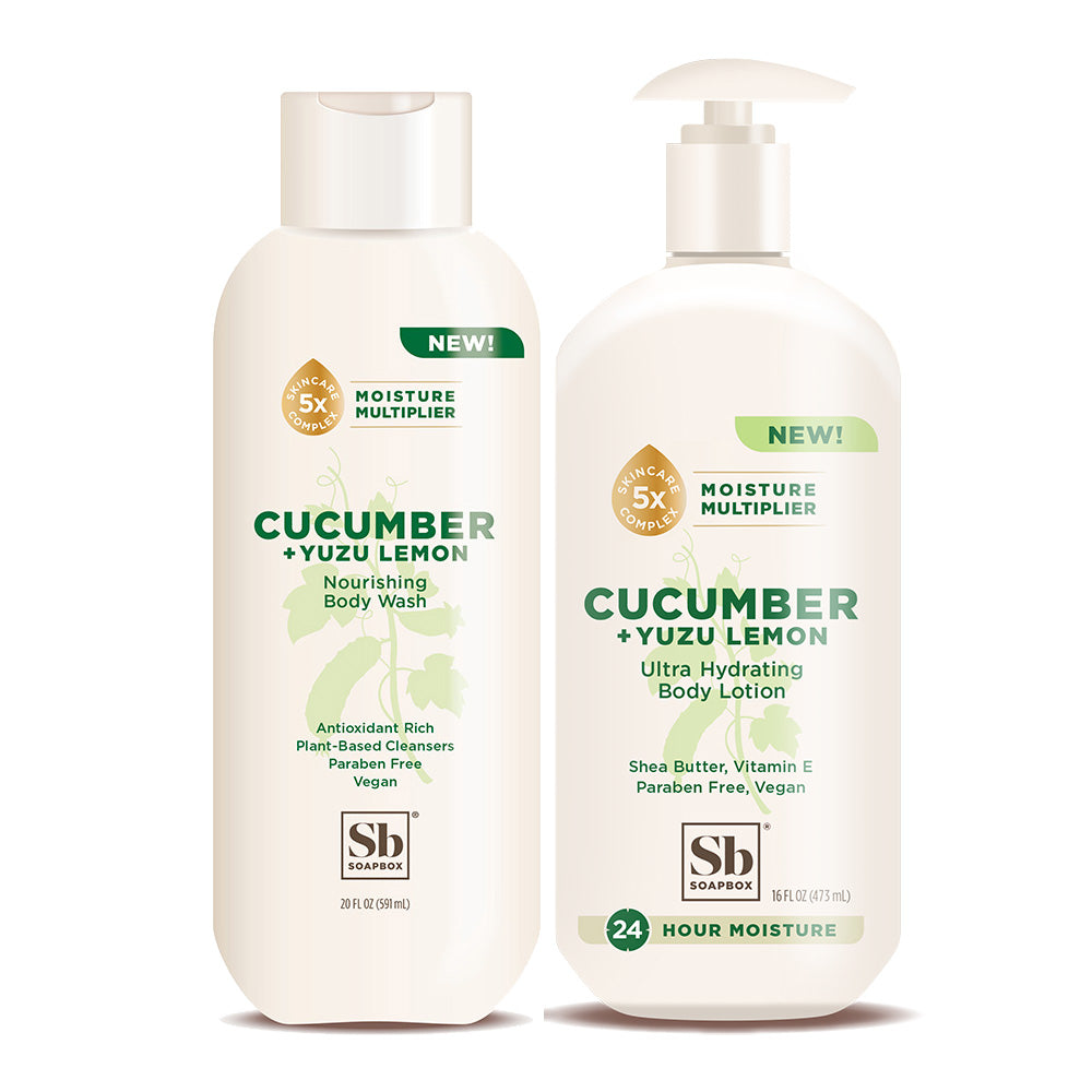 Cucumber + Yuzu Lemon Body Wash & Lotion Duo