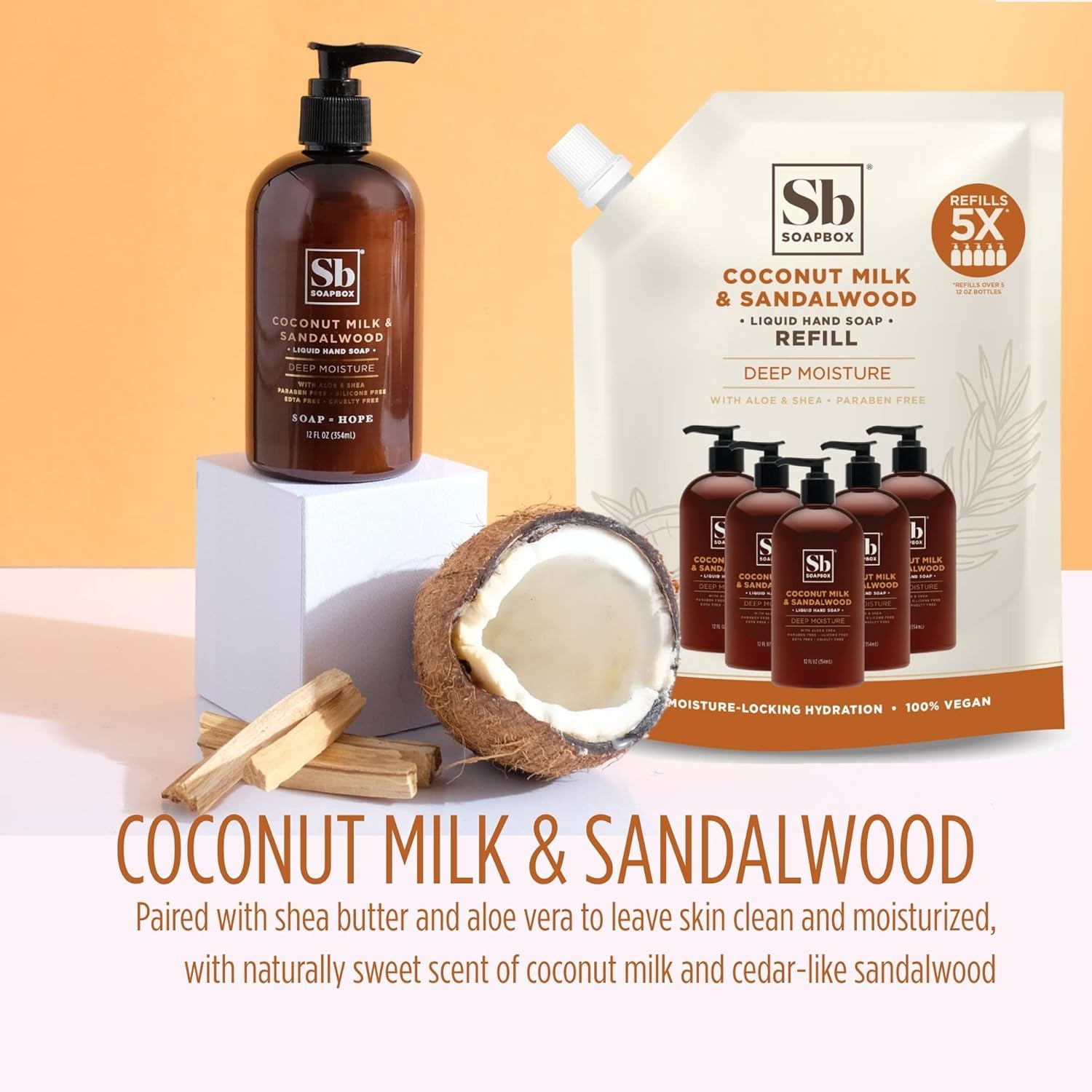 Coconut Milk & Sandalwood Deep Moisture Liquid Hand Soap Refill