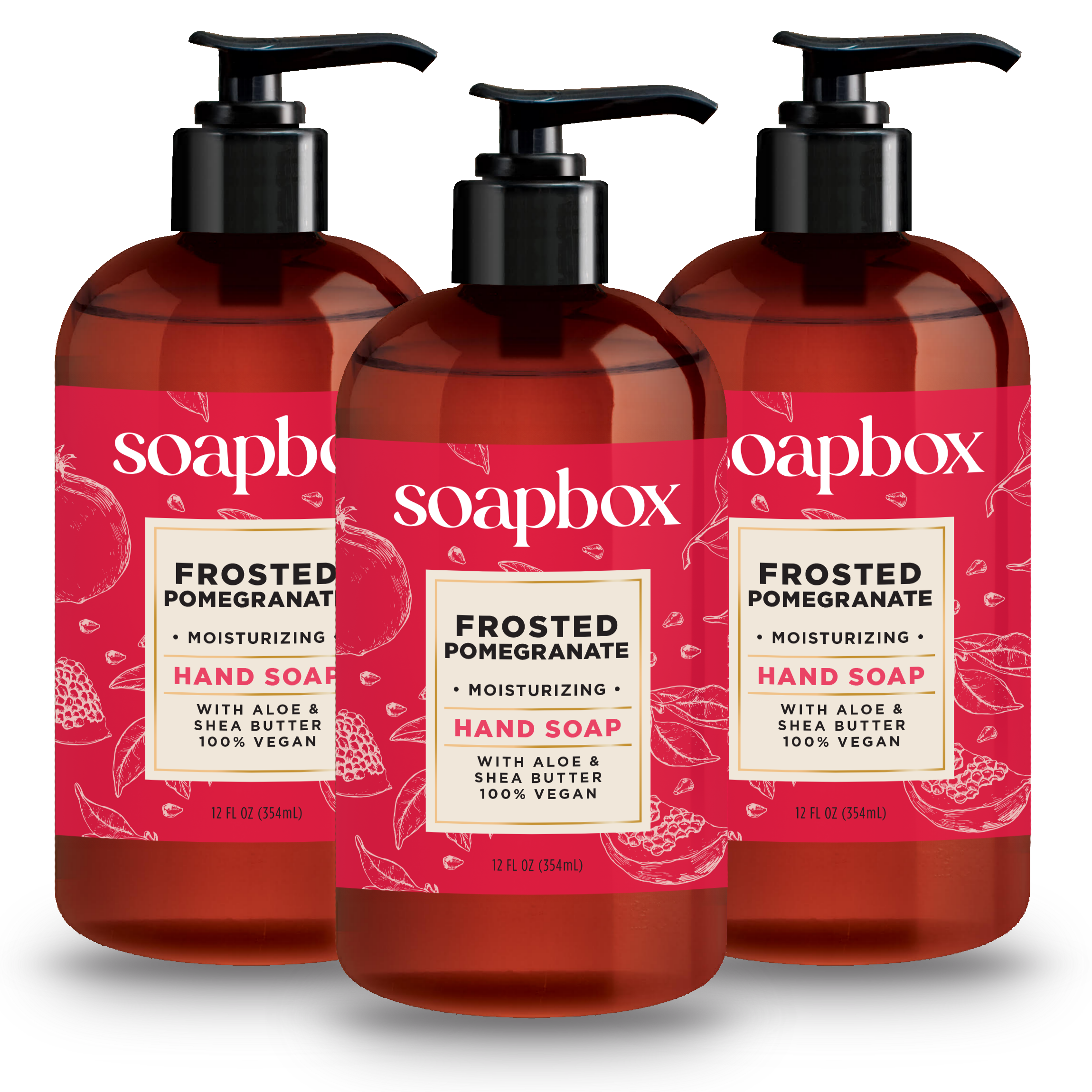 Frosted Pomegranate Holiday Moisturizing Hand Soap 3-Pack