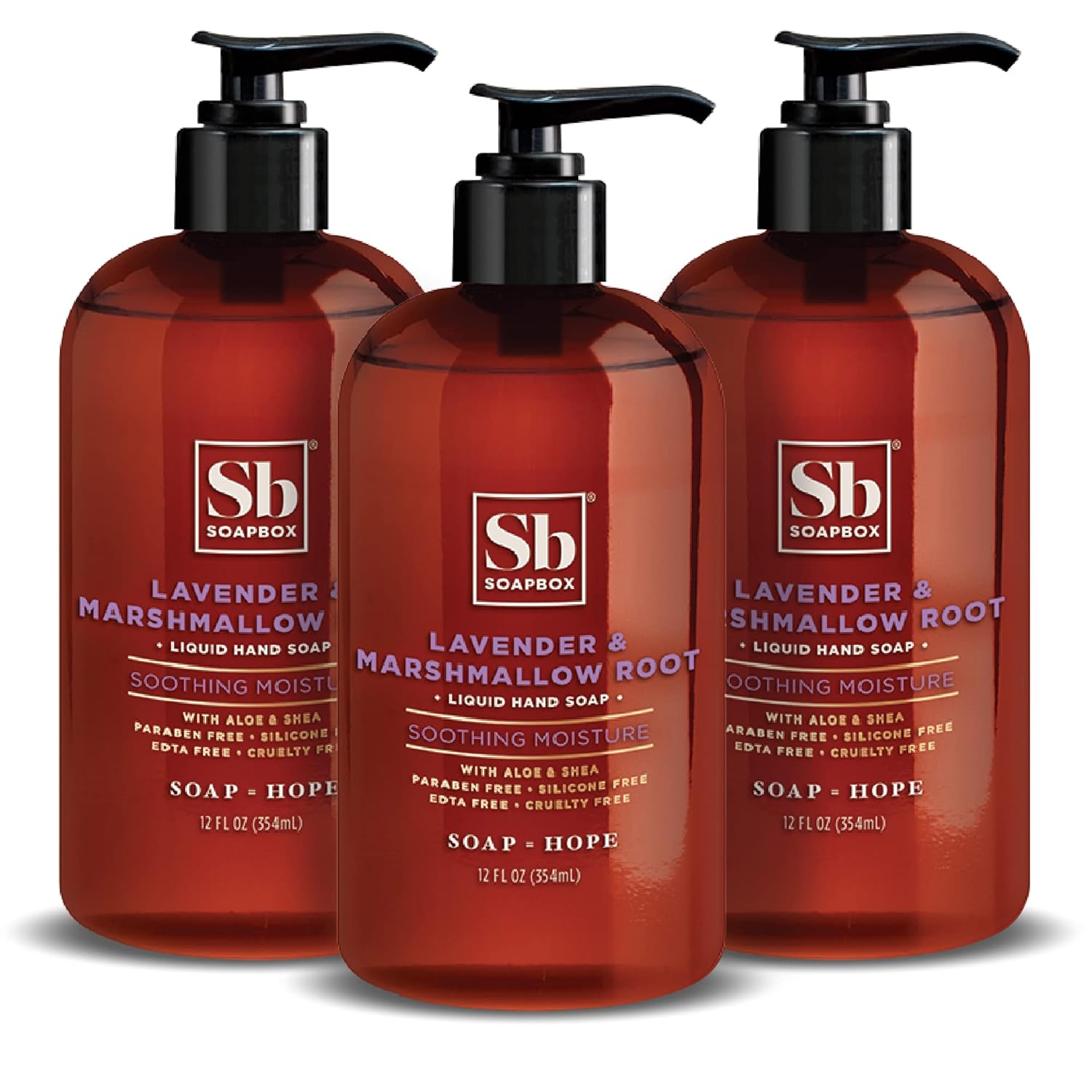 Lavender & Marshmallow Root Soothing Moisture Liquid Hand Soap 3-Pack